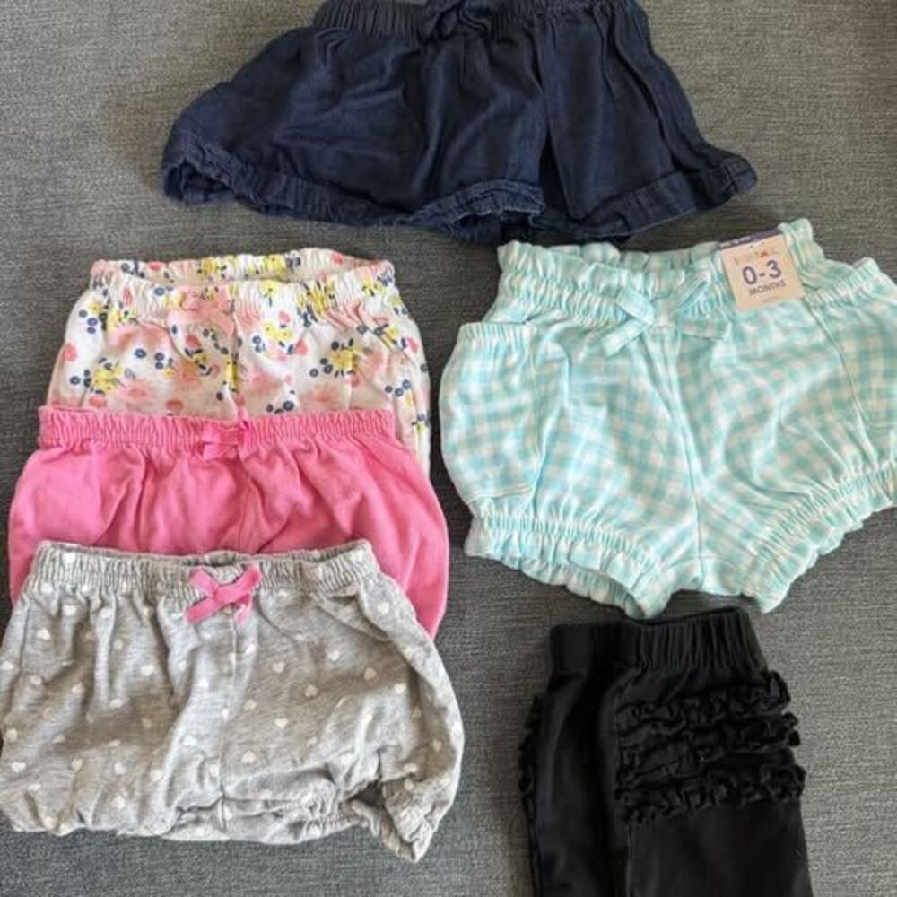 6-Pack Baby Girl Shorts & Bloomers Garanimals Simple Joys 0-3 Months